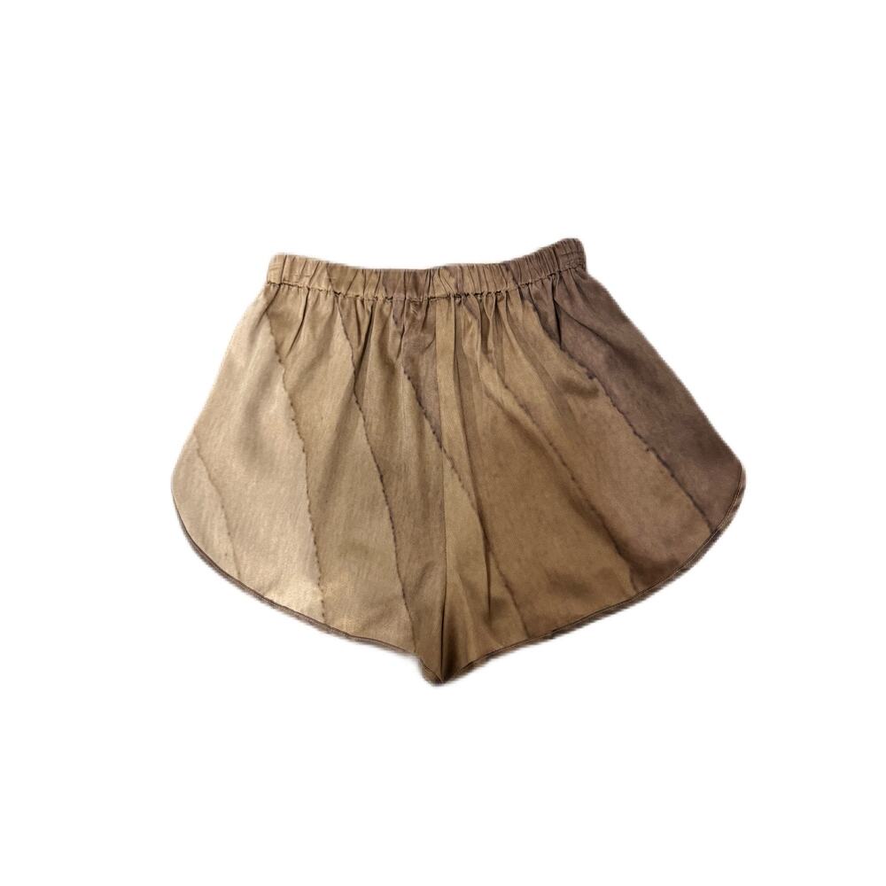 Skims SIZE XXS Nude Print Brown Silk Sleep Shorts Satin PJ Pants Sleepwear - Picture 6 of 7